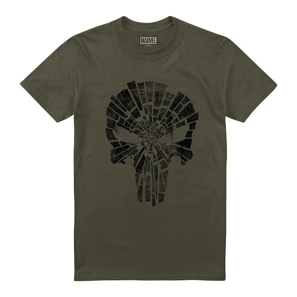 The Punisher Herr T-shirt med krossat logo XL Militärgrön Military Green XL