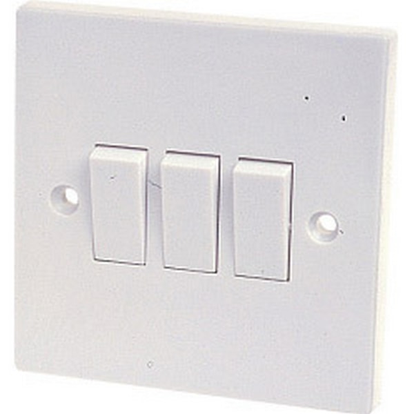 Dencon 10A 3-vägs 2-vägs strömbrytare till BS3676 En storlek Vit White One Size