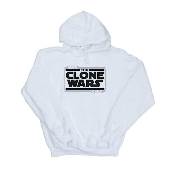 Star Wars Boys Clone Wars Logo Hoodie 7-8 år Vit White 7-8 Years