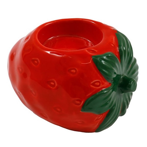 Something Different Tealight Jordgubbsljusstake En Storlek Red/Green One Size