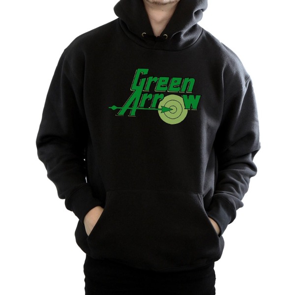 DC Comics Herr Green Arrow Text Logo Hoodie S Svart Black S