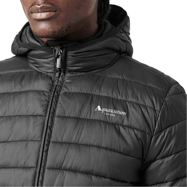 Aquascutum Herr Logotyp Pufferjacka S Svart Black S