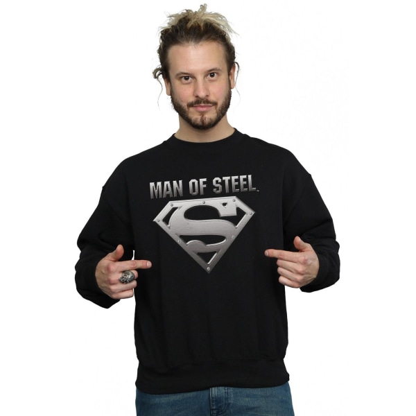 DC Comics Herr Superman Man Of Steel Shield Sweatshirt M Svart Black M