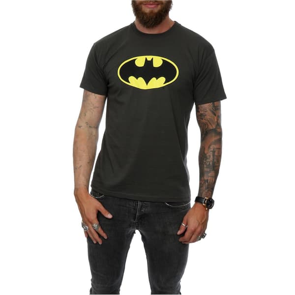 DC Comics Herr Batman Logotyp T-shirt 3XL Ljus Grafit Light Graphite 3XL