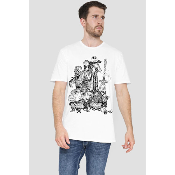 The Nightmare Before Christmas Herrarnas Jack Sally Monster Ritning White XL