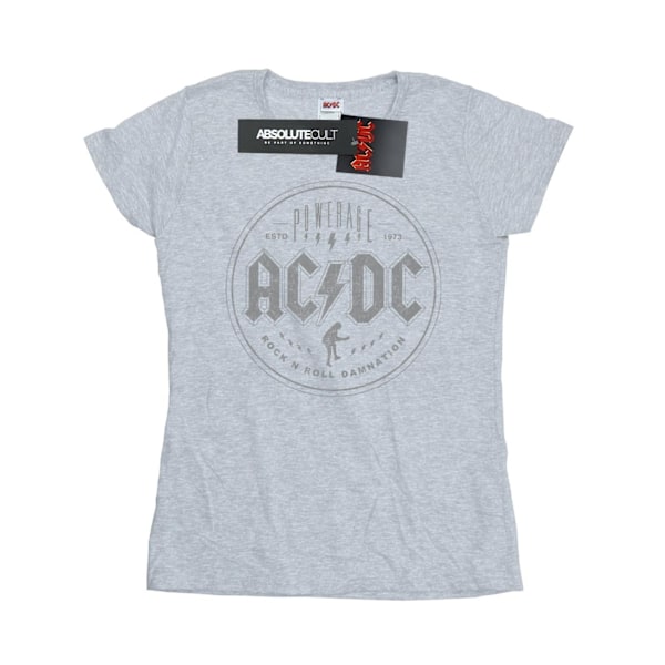 AC/DC Damnation Svart Bomull T-shirt för Dam/Kvinnor Sports Grey XL