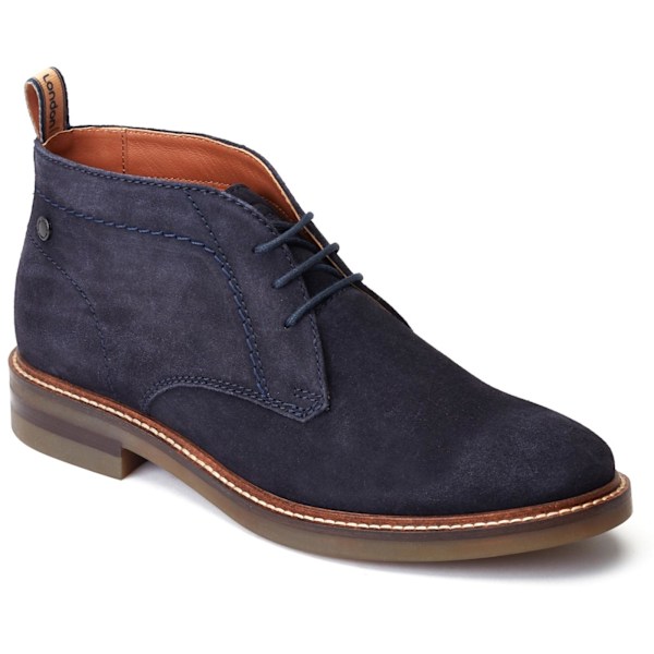 Base London Knebworth Läder Chukka Boots för Män 7 UK Navy Navy 7 UK