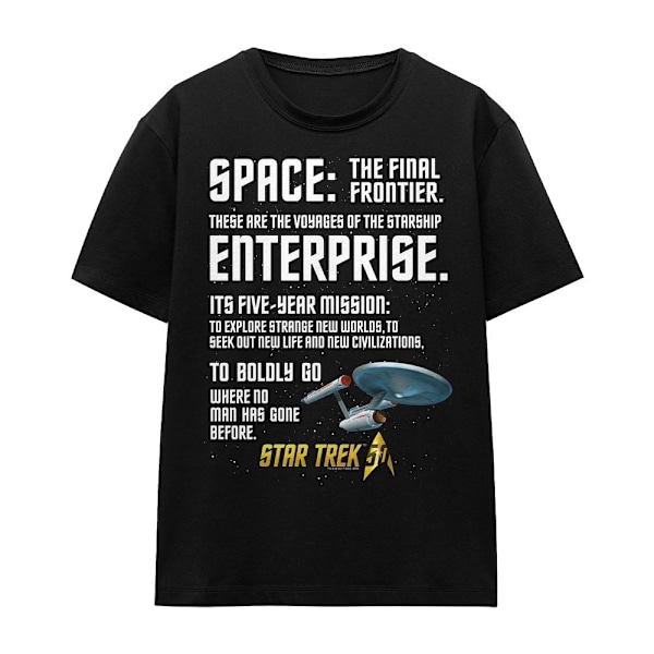 Star Trek Unisex Vuxen Intro T-Shirt M Svart Black M