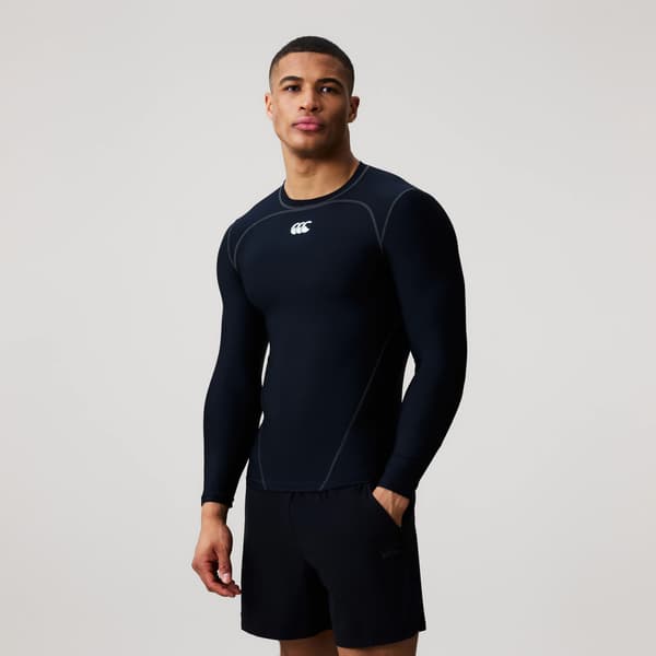 Canterbury Långärmad Baselayer Topp för Herr S Svart/Vit Black/White S