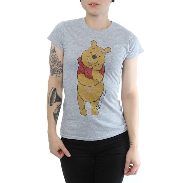 Winnie the Pooh Damtröja med figurer för kvinnor/damer, storlek S, gråmelerad Heather Grey S