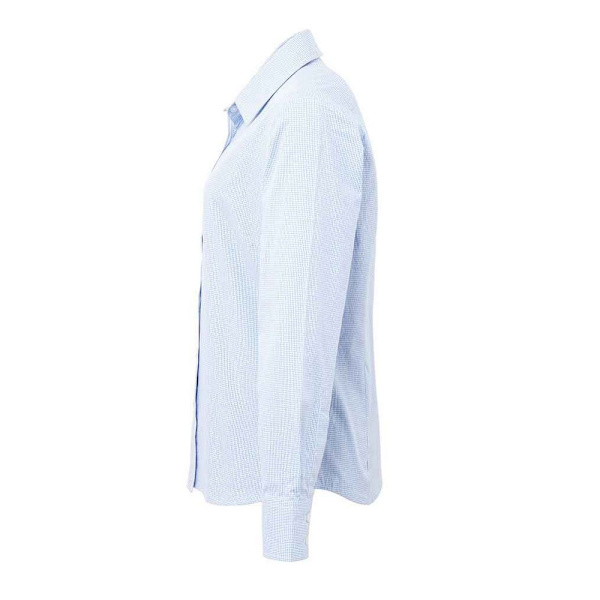 Premier Dam/Dam Micro Rutig Bomull Långärmad S Light Blue M
