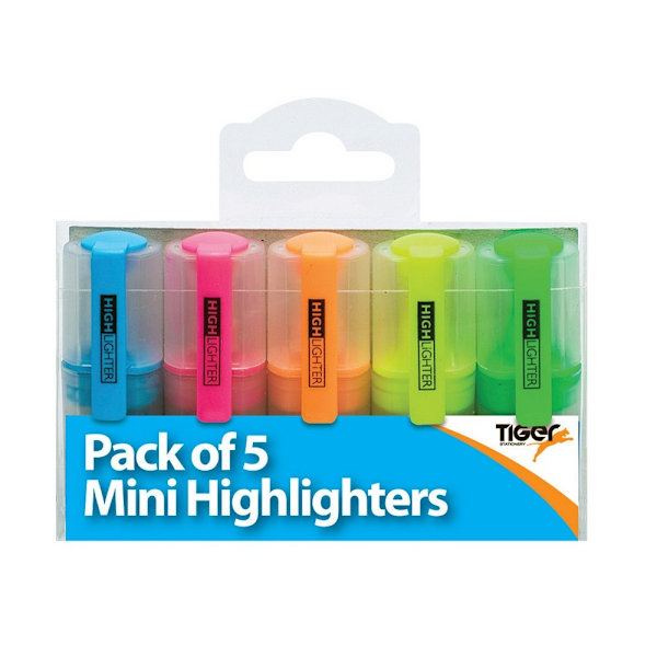 Tiger Stationery Mini Highlighter (5-pack) En Storlek Flerfärgad Multicoloured One Size
