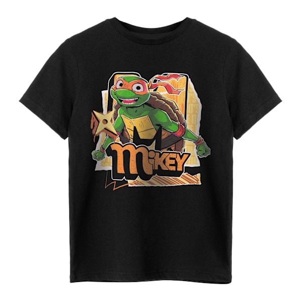Teenage Mutant Ninja Turtles Barn/Barn Michelangelo Kortärmad T-shirt 5-6 år Svart. Black 5-6 Years