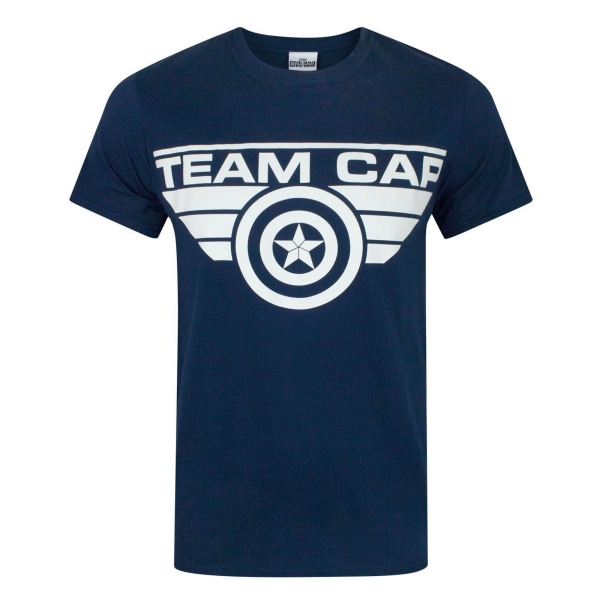Captain America Mens Civil War Team Cap T-Shirt 2XL Blå Blue 2XL