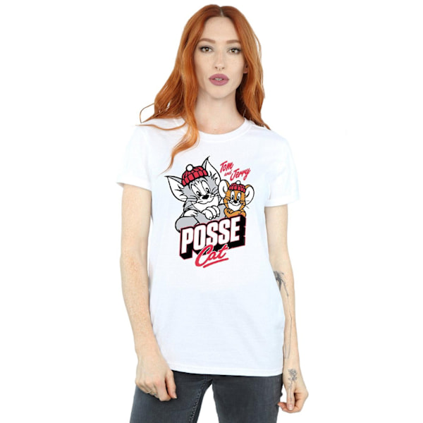 Tom And Jerry Dam T-shirt i bomull för kvinnor/damer White L