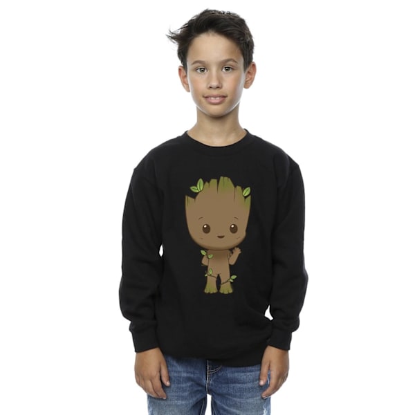 Marvel Boys I Am Groot Chibi Wave Pose Sweatshirt 5-6 år Bla Black 5-6 Years