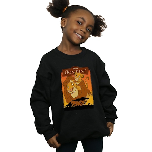 Disney Girls The Lion King Simba Och Mufasa Sweatshirt 5-6 År Black 5-6 Years