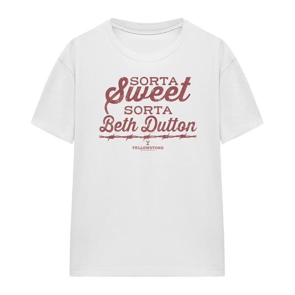 Yellowstone Dam/Dam Sorta Sweet Sorta Beth Dutton T-shirt White S