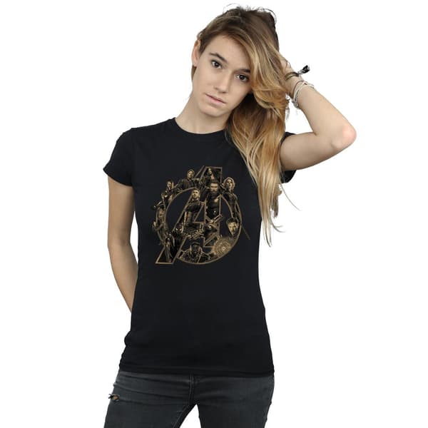 Avengers Infinity War Damtröja med logotyp för kvinnor/damer, storlek XL, B Black XL