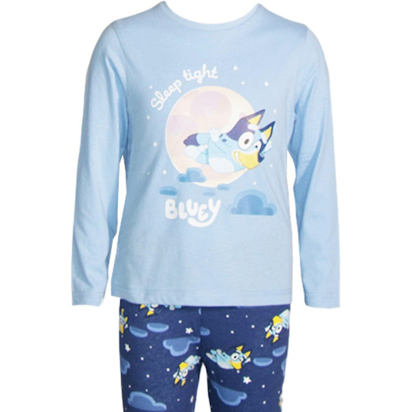 Bluey Barn/Barn Lång Pyjamas Set 2-3 År Blå/ Blue/Grey 2-3 Years