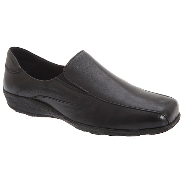 Mod Comfys Dam/Dam Flexible Läder Ovandel Tvilling Gusset Skor Black 7 UK