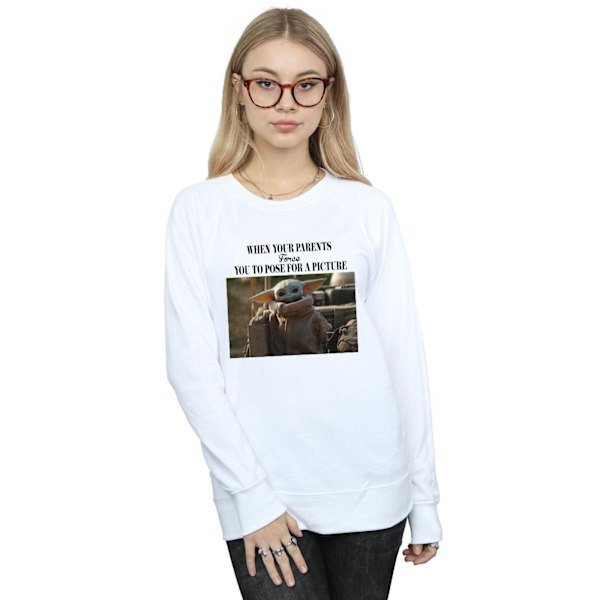 Star Wars Dam/Damer The Mandalorian Force Bild Sweatshirt White S