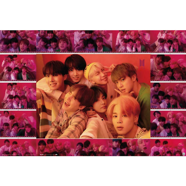 BTS Selfie Poster En Storlek Rosa Pink One Size