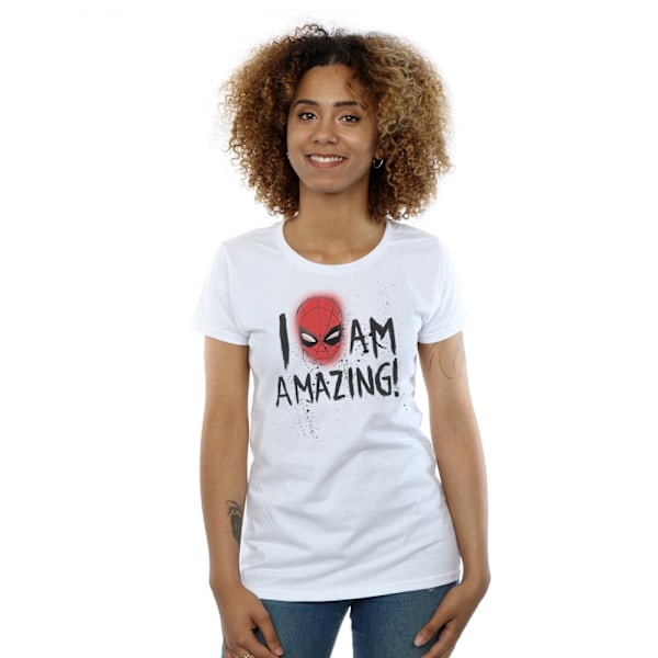 Marvel Dam/Kvinnor Spider-Man I Am Amazing Bomull T-shirt M W White M