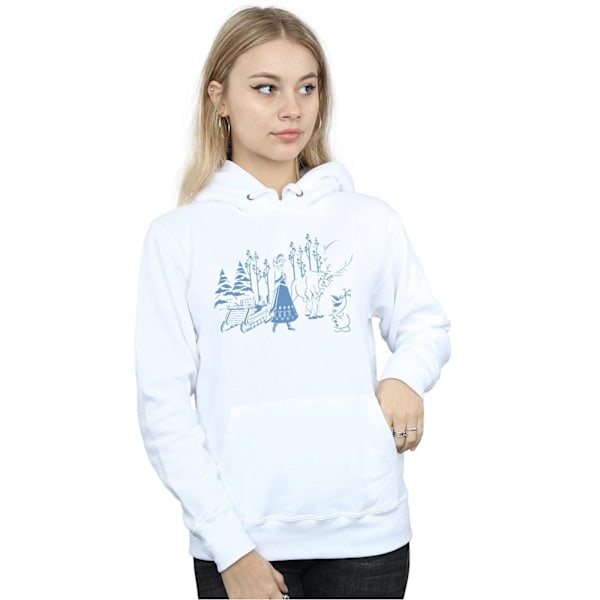 Disney Dam/Dam Frozen Anna Sven Och Olaf Hoodie XXL Vit White XXL