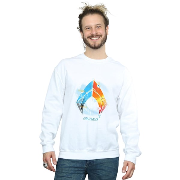 DC Comics Herr Aquaman Tropical Logo Sweatshirt S Vit White S