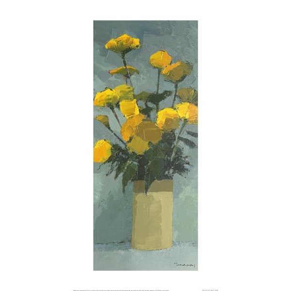 Paul Donaghy Rosor & Yarrow Pappersutskrift 60cm x 30cm Gul Yellow 60cm x 30cm