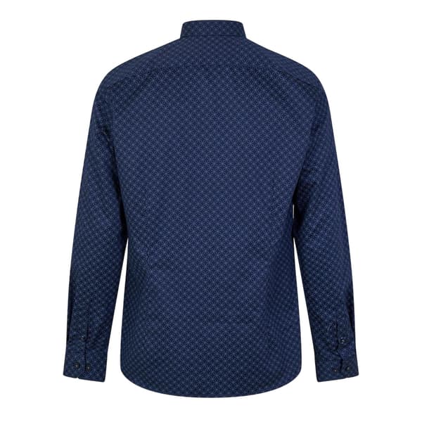 Ted Baker Herr Geometrisk Slim Formell Skjorta 15in Marinblå Navy 15in