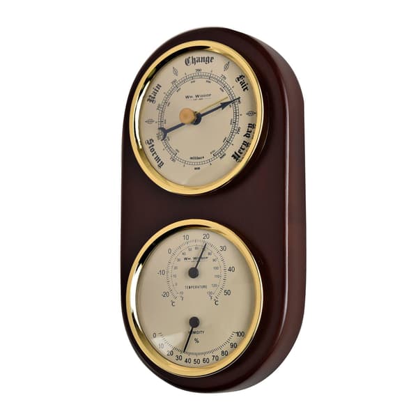 Wm.Widdop Träbarometer, Termometer och Hygrometer En Storlek Mahogany One Size