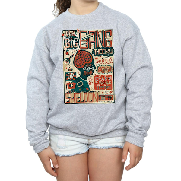 Big Bang Theory Girls Infographic Poster Sweatshirt 12-13 år Sports Grey 12-13 Years