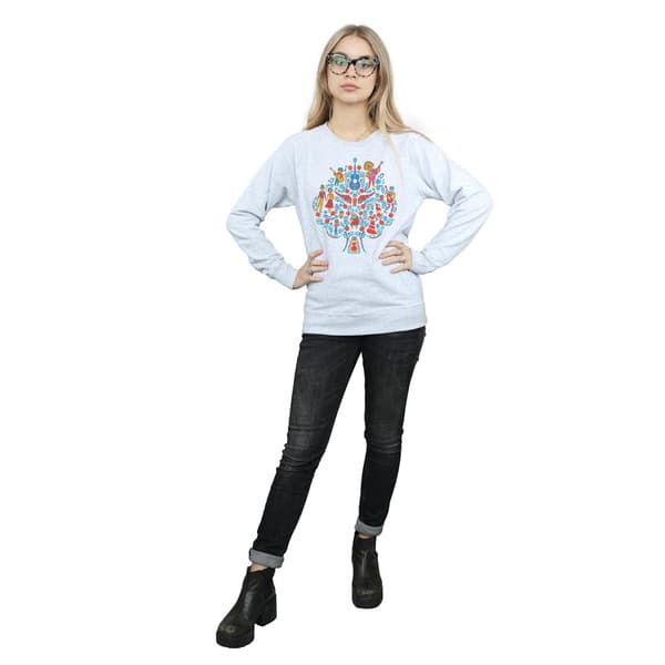 Disney Dam/Dam Coco Tree Mönstrad Tröja L Heather Grå Heather Grey L
