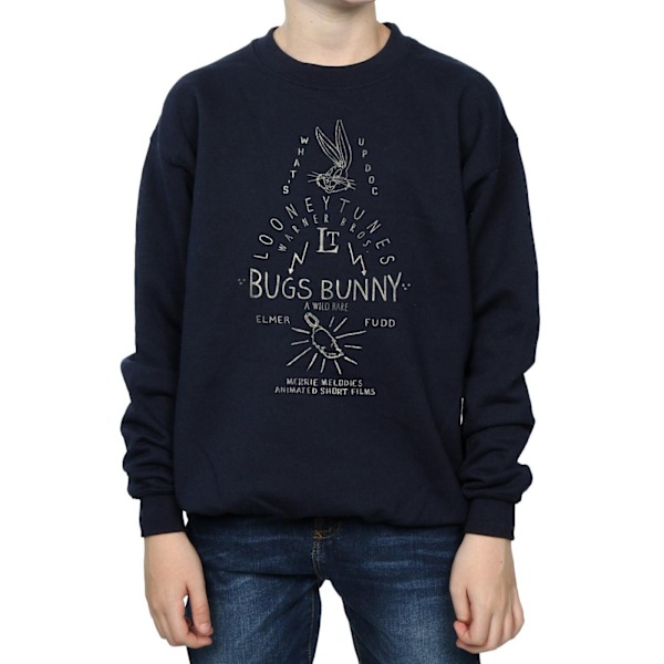 Looney Tunes Boys Bugs Bunny A Wild Hare Sweatshirt 7-8 år N Navy Blue 7-8 Years