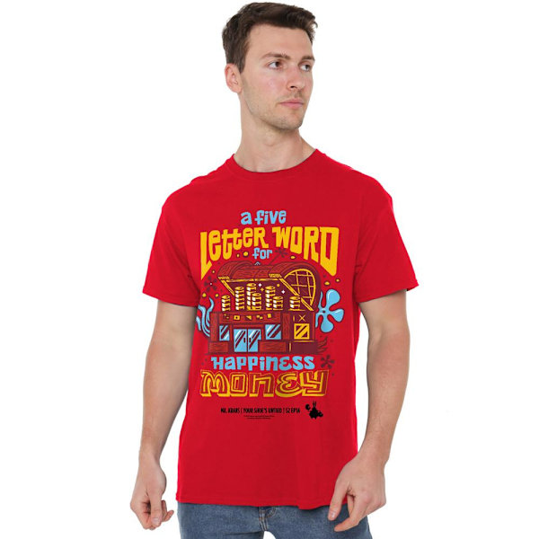 SvampBob Fyrkant Herr Pengar Herr Krabba T-Shirt 4XL Röd Red 4XL