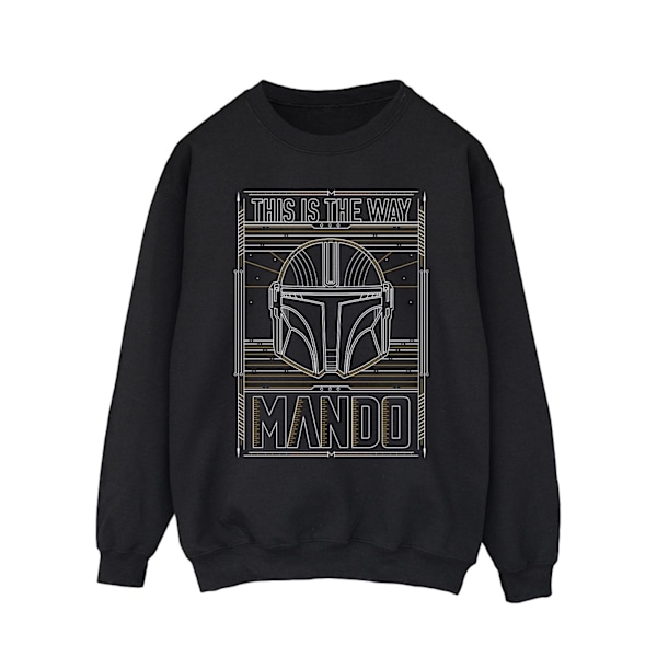 Star Wars The Mandalorian The Way Outline Helm Sweatshirt för män Black M
