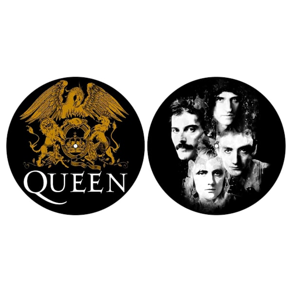 Queen Crest & Faces Turntable Slipmat Set One Size Svart/Vit/ Black/White/Gold One Size