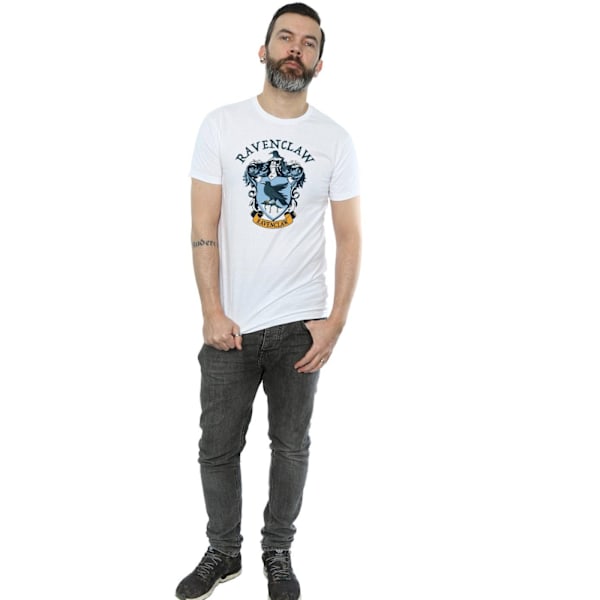 Harry Potter T-shirt i bomull för män, Ravenclaw, S, vit White S