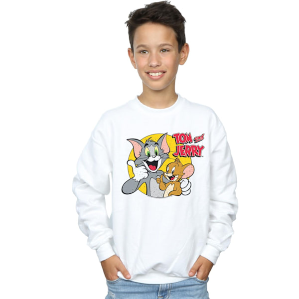 Tom And Jerry Boys Tummen Upp Sweatshirt 12-13 År Vit White 12-13 Years