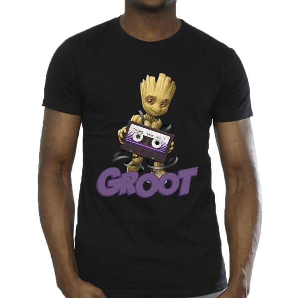 Guardians Of The Galaxy Mens Groot Kasett T-Shirt 4XL Svart Black 4XL