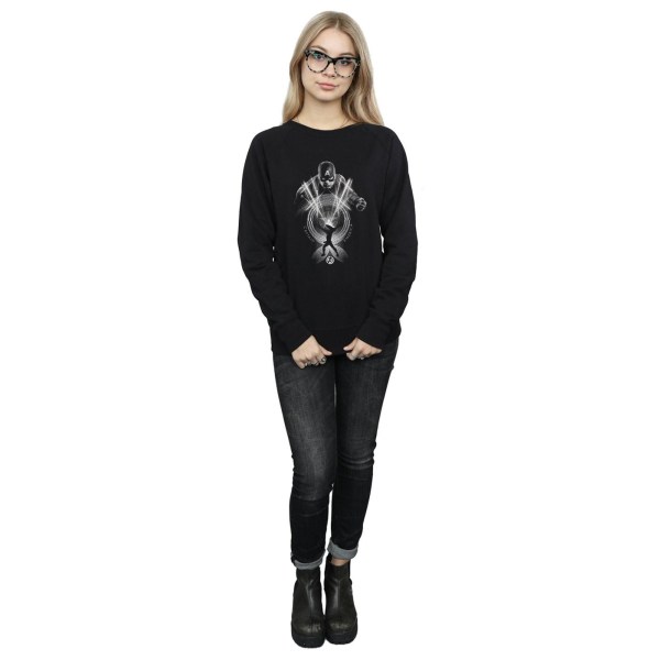 Marvel Dam/Ladies Captain America Circle Sweatshirt XL Svart Black XL