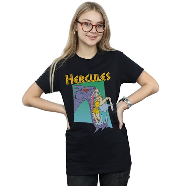 Disney Dam/Damer Hercules Hydra Fight Bomull Boyfriend T-Sh Black S