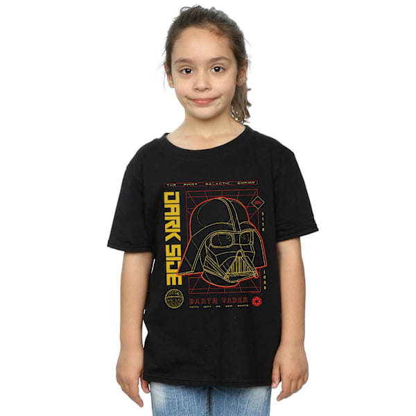 Star Wars Girls Darth Vader Dark Grid Bomull T-shirt 5-6 år Black 5-6 Years