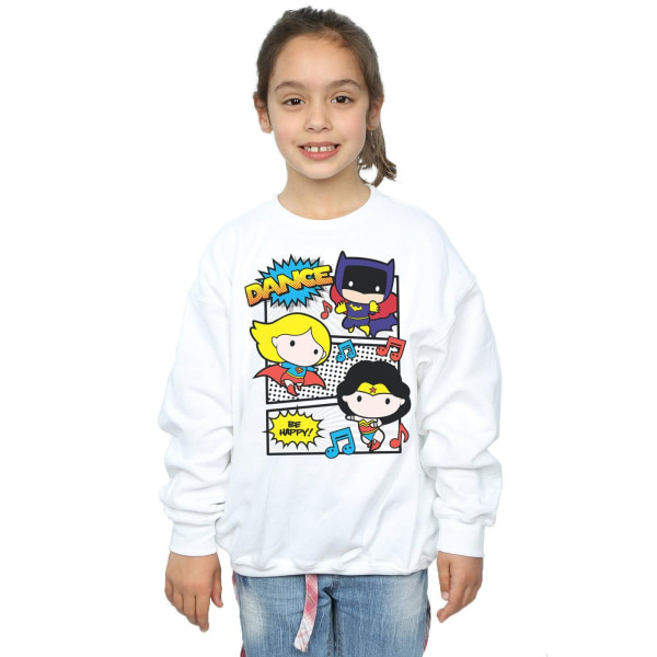 DC Comics Girls Chibi Super Friends Dance Sweatshirt 5-6 år White 5-6 Years