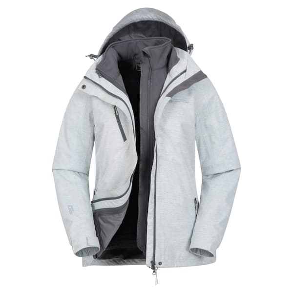 Mountain Warehouse Dam/Dam Bracken Melange 3-i-1 Jacka White 10 UK