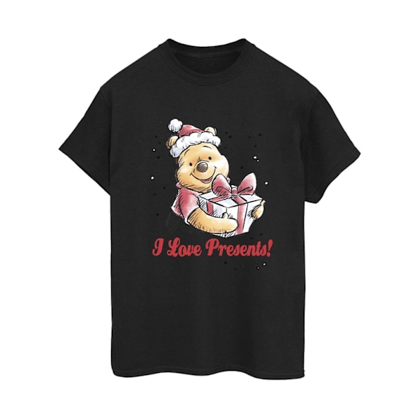 Disney Dam/Damer Winnie The Pooh Love Presents Bomull Boyfriend T-Shirt XL Svart Black XL