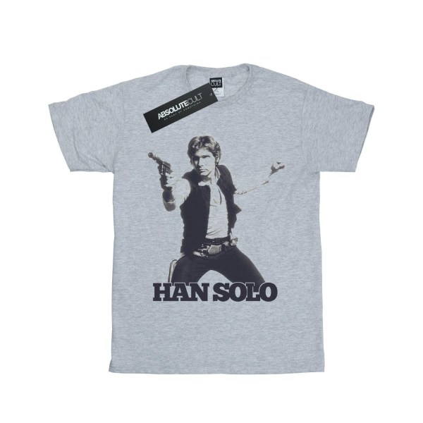 Star Wars Boys Han Solo Retro Photo T-Shirt 12-13 år Sport Sports Grey 12-13 Years