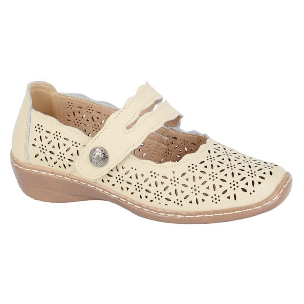 Boulevard Damsandaler i perforerat läder 5 UK Beige Beige 5 UK